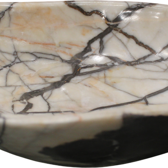 Polished Marble Bowl with Natural Veining