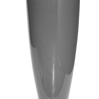 TURIN - Glossy Charcoal (Basalt) Lacquer Finish Polyresin Planter with Vase Support