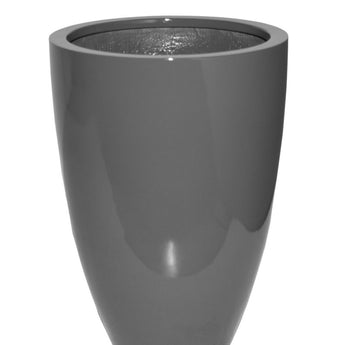 BRINDSI - Glossy Charcoal (Basalt) Lacquer Finish Polyresin Planter