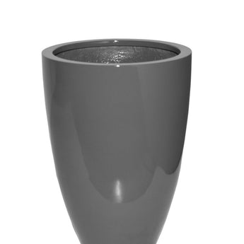 BRINDSI - Glossy Charcoal (Basalt) Lacquer Finish Polyresin Planter