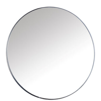 CLARITE - Clear Glass Round Mirror with Black Pewter Finish Borders