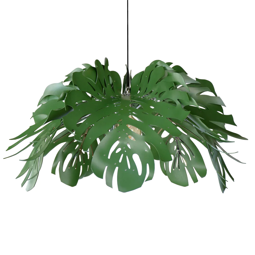 Delicious Monstera Leather Pendant Light Fixture