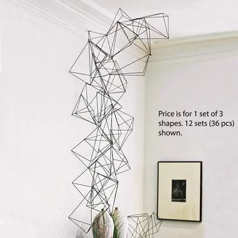Modular Wire Crystal Sculptures – Set of 3 Shape