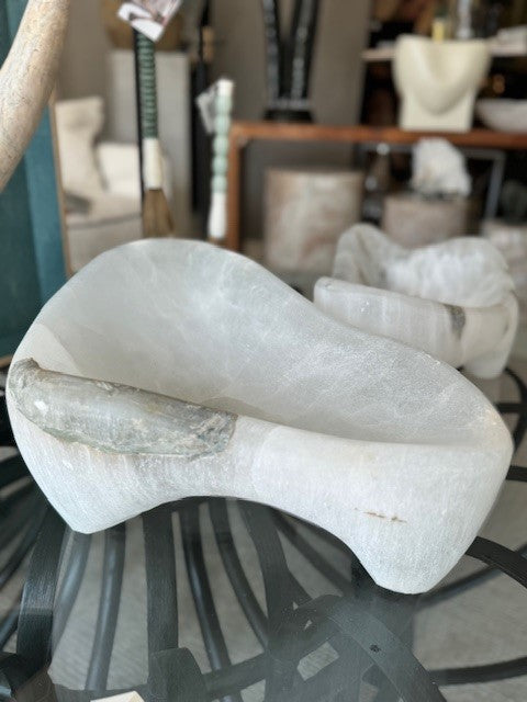 Abstract Polished Selenite Bowl