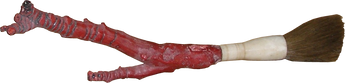 Red Coral Branch Calligraphy Brush