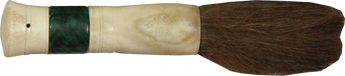 Compact Bone and Green Stone Calligraphy Brush