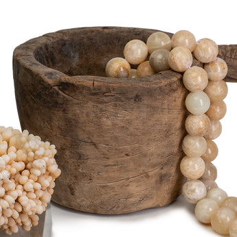 Polished Natural Onyx 60 Bead  String Necklace
