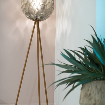 BULLAT - Teakwood Tripod Base Floor Lamp