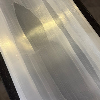 Hand-Carved Selenite Canoe Bowl Elegant Ellipse