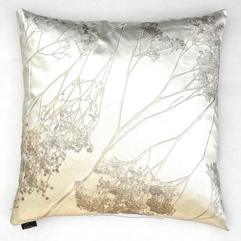 Smolder Baby’s Breath on Ivoire Velvet Pillow