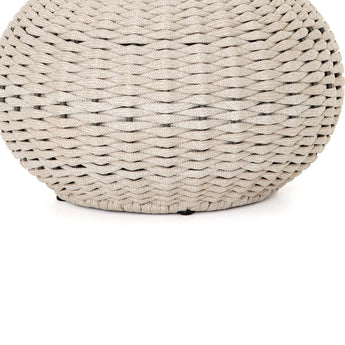 Wicker Grove All-Weather Outdoor Accent Stool with Aluminum Frame