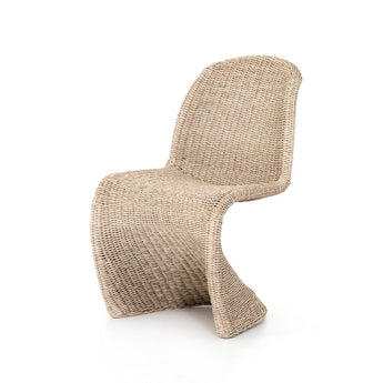 Sculpted Curve Lounge Chair: All-Weather Wicker with Shapely ‘S’ Design, Indoor & Outdoor Seating