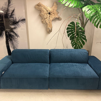 Milano Sofa In Cobalt Blue Velvet 102"x40"x28"