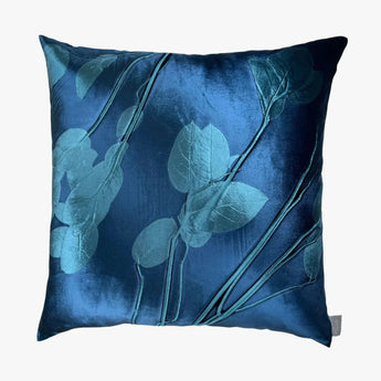 Lemon Leaf Azure Signature Velvet Pillow