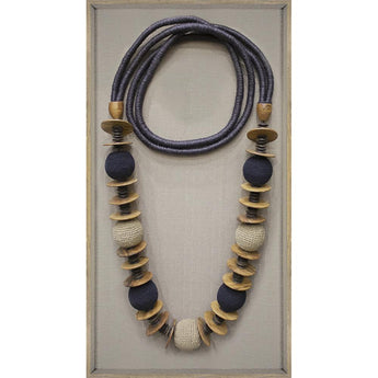 Nos De SISAL Handmade Necklace Wall Art - Framed Decorative Artwork (32.5" x 60")