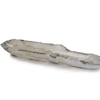 Long Onyx Sculptural Canoe Bowl
