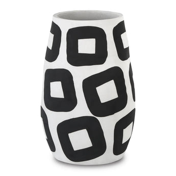 Pagliacci Large Black & White Vase