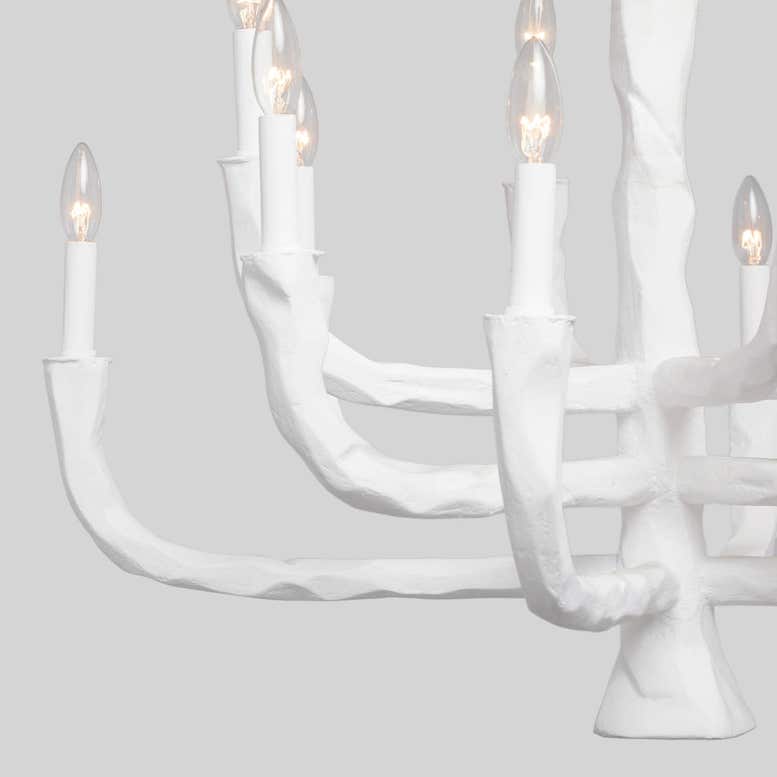 Made Goods Fawn White Gesso Chandelier