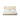 Channeled Upholstered Bed with Plinth Base in 46.5" headboard, Cream – front view