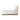 Channeled Upholstered Bed with Plinth Base in 46.5" headboard, Cream – side view