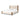 Cream Upholstered King Bed with Rounded Oak Legs – angled view