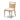Curved Oak Back Dining Chair with Handle Cutout in Charter Oatmeal – angled view