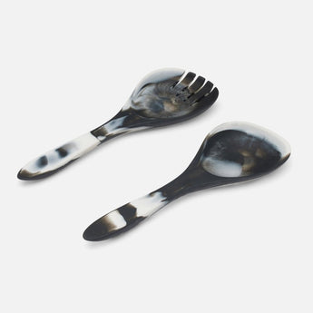 Blue Pheasant Laney Black Swirled 2-Piece Serving Set