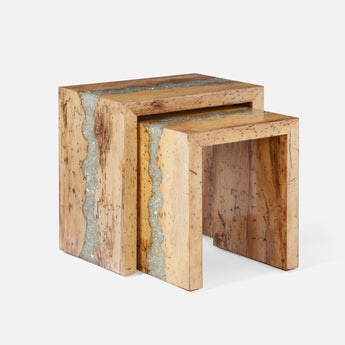 Made Goods Draden Crushed Glass Sealed Resin Nesting Tables