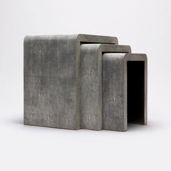 Made Goods Harlow Minimalist Faux Shagreen Nesting Tables