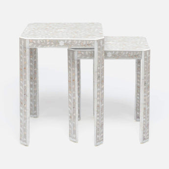 Made Goods Hessa Shell-inlay Floral Design Nesting Tables