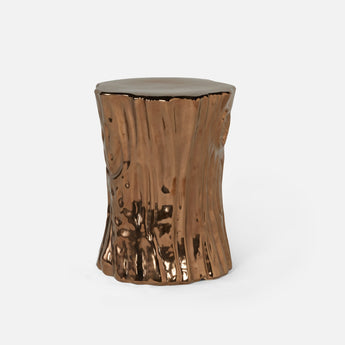 Made Goods Hollis Glossy Ceramic Tree Stump Outdoor Stool