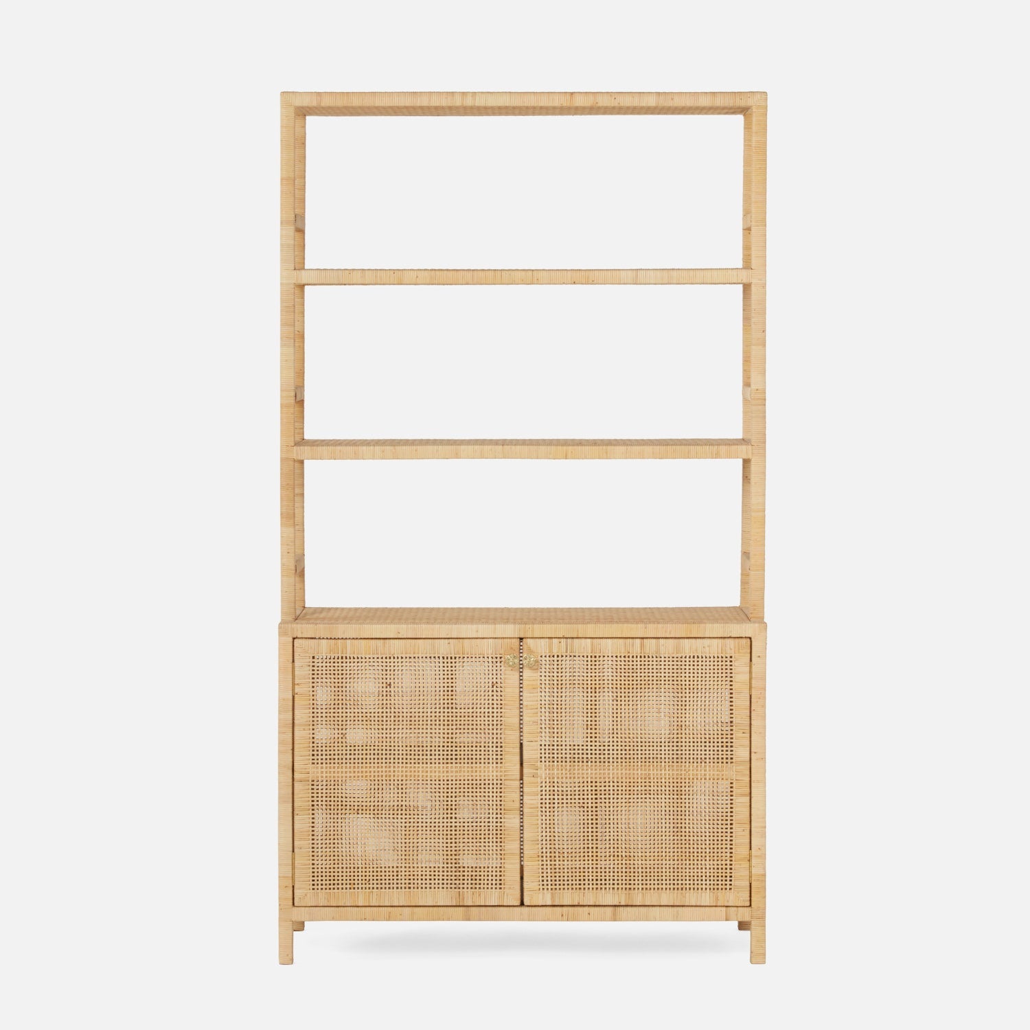 Made Goods Isla Peeled Rattan Bookcase With Hutch