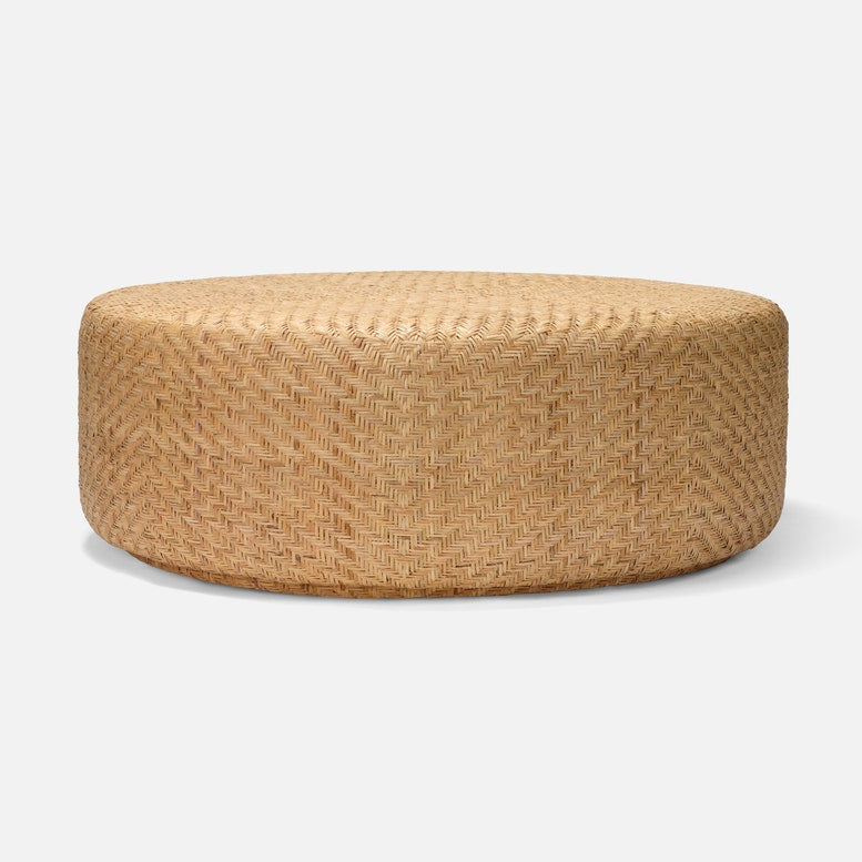 Made Goods Moselle Classic Drum-Shaped Rattan Coffee Table
