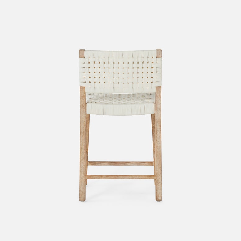Made Goods Neal Contemporary Whitewashed Teak Counter Stool
