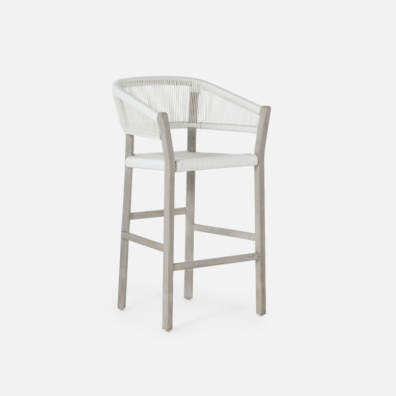 Made Goods Wentworth Contemporary Faux Rattan Bar Stool