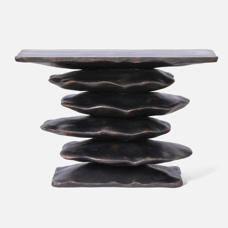 Made Goods Zuri Sculptural Stacked Case Resin Console