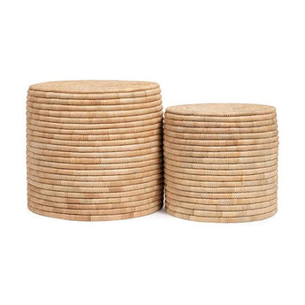 Malawian Palm Side Table Natural Pair