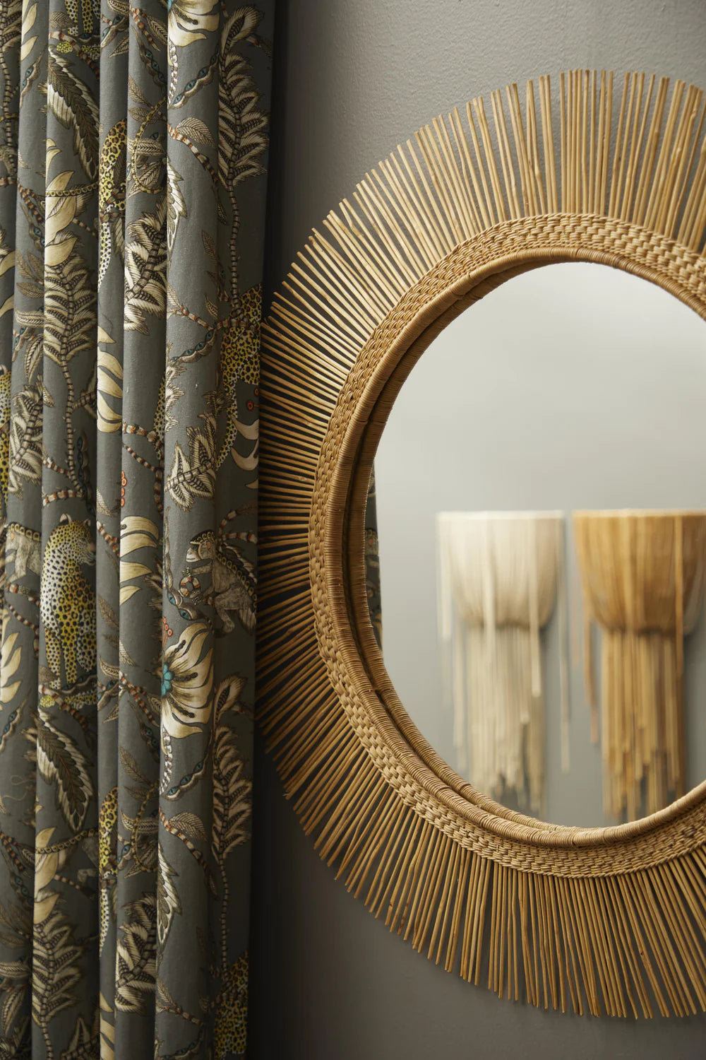 Malawi Sunburst Rattan Mirror Natural