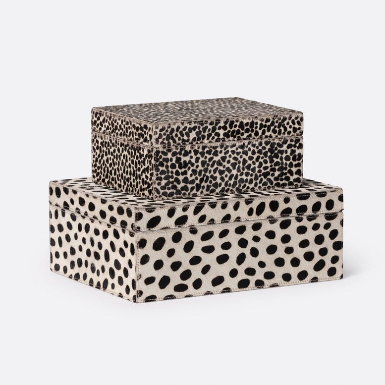 Made Goods Bryce Cheetah and Dalmatian-Patterned Hair-on-Hide Box