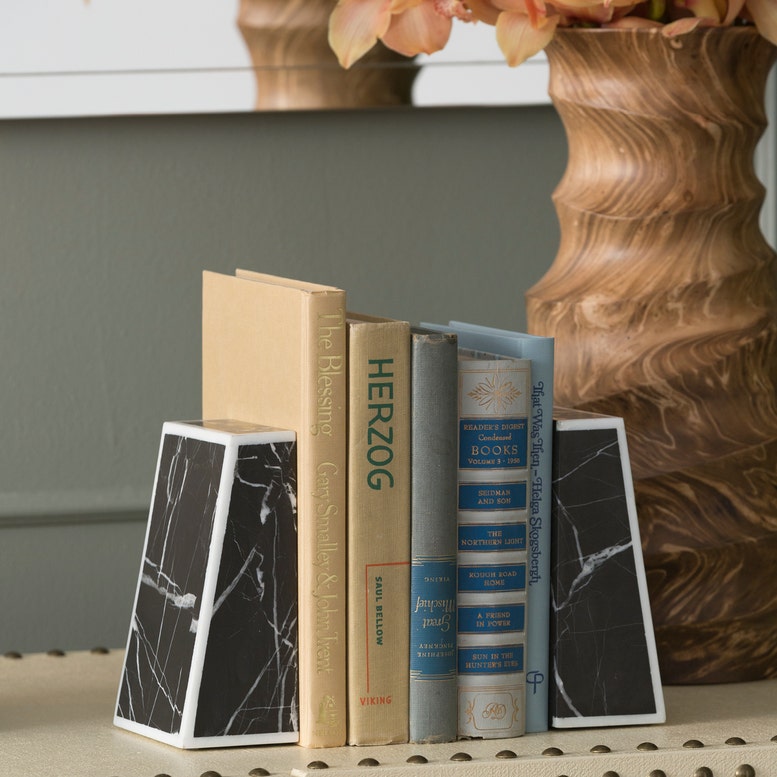 Made Goods Griffen Nero Marble Bookends