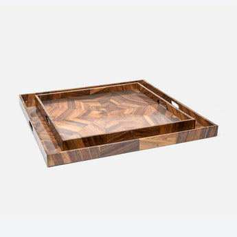 Made Goods Jada Retro-Chic Banana Bark XL SQ Tray Set