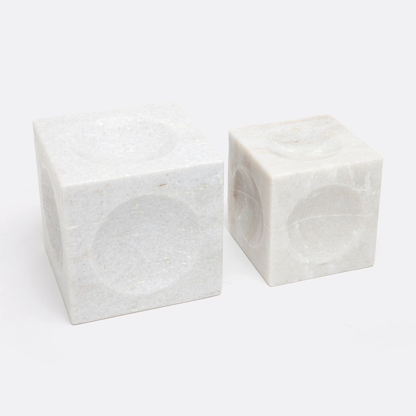 Made Goods Kabir Sphere-Depression Marble Cube Decor