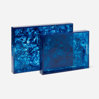 Made Goods Milan Vibrant Hand-Swirled Resin Outdoor Tray Set