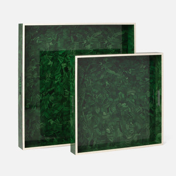 Made Goods Nikolai Opulent Faux Malachite & Bone Tray Set