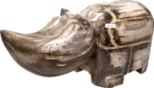 Petrified Wood Rhino Sculpture Decor