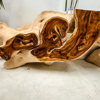 Natural Wood Root Console Table