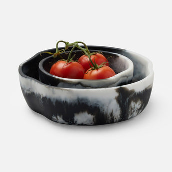 Beatrix Black Swirled Serving Bowls, Set of 2