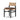 Solid Oak & Twisted Paper Cord Armless Dining Chair in Havana Brown Distressed Black Ash – angled view