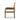 Solid Oak & Twisted Paper Cord Armless Dining Chair in Havana Brown Toasted Ash – side view