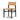 Solid Oak & Twisted Paper Cord Armless Dining Chair in None Distressed Black Ash – angled view